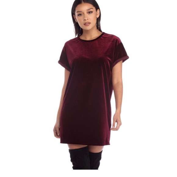 Burgundy velvet tunic - Picture 2 of 4